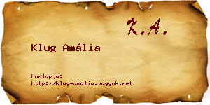 Klug Amália névjegykártya